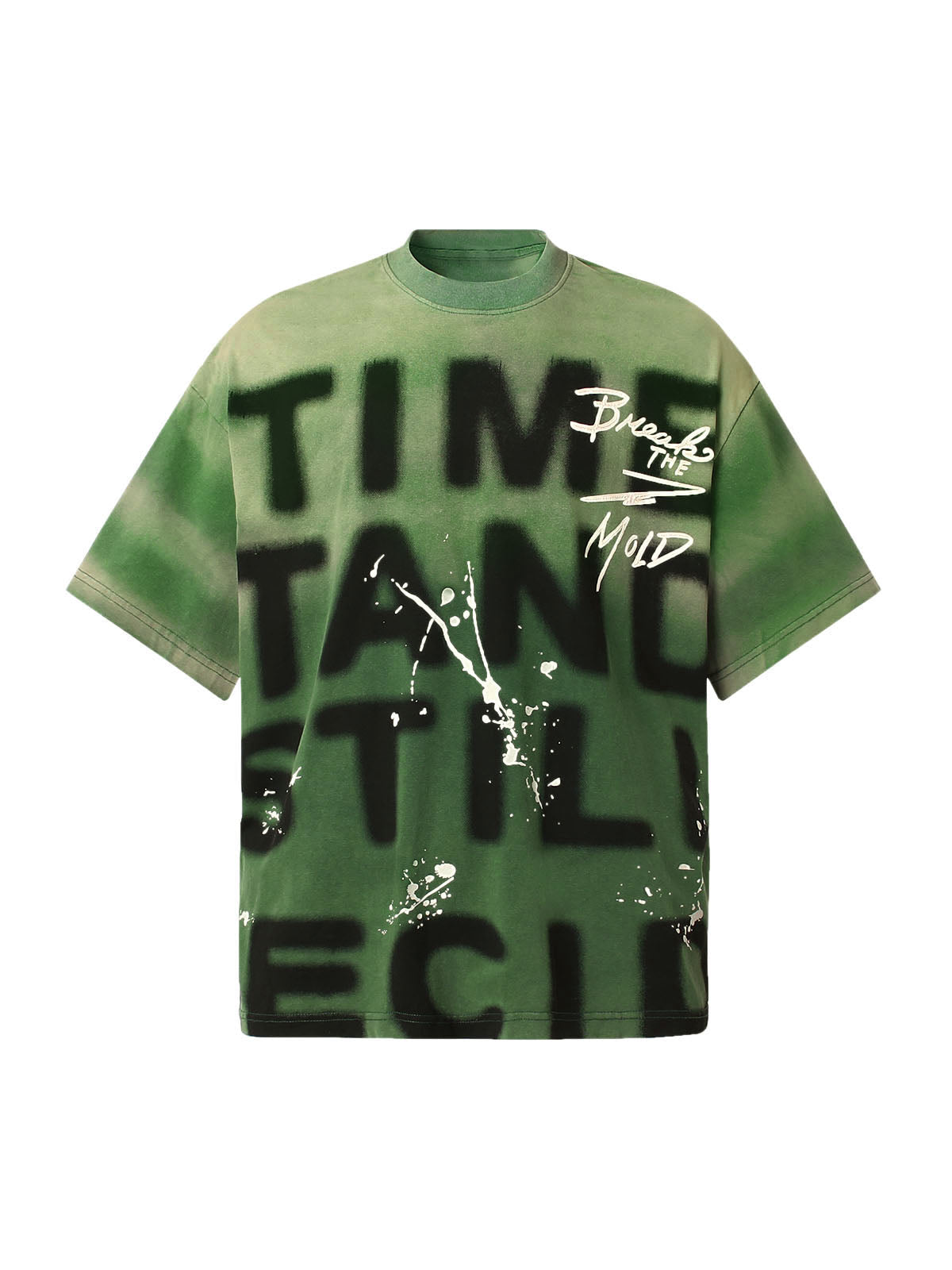 Revelse™ Ink Splash Letter Print T-Shirt