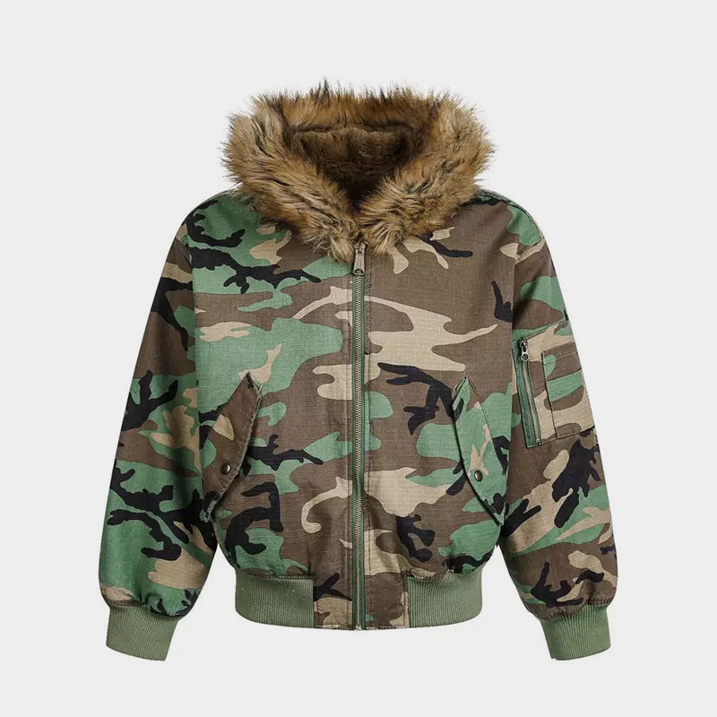 Revelse™ 2-in-1 Reversible Workwear Jacket - Rugged Cotton Canvas & Camouflage Plush Fleece