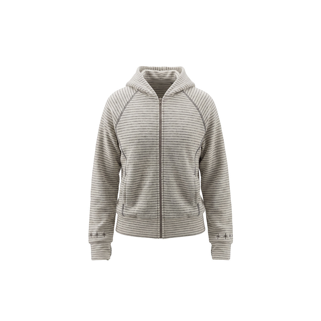 Striped Zip-Up Hoodie With Raglan Sleeves