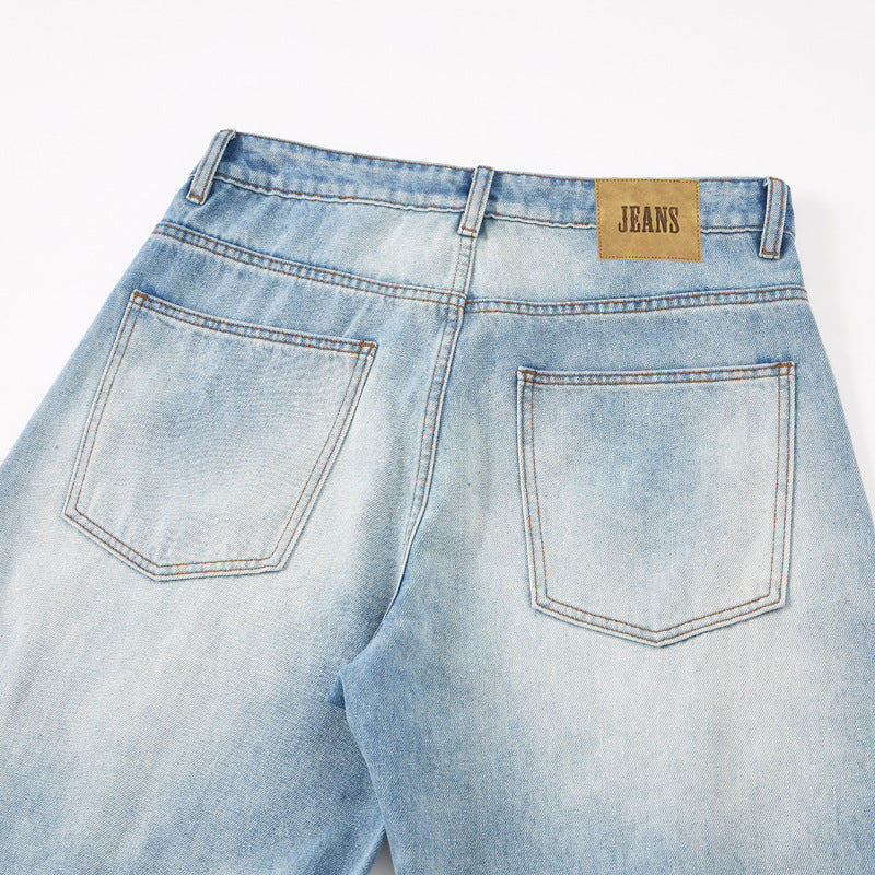 Full-length view of baggy barrel jeans styled for everyday wear