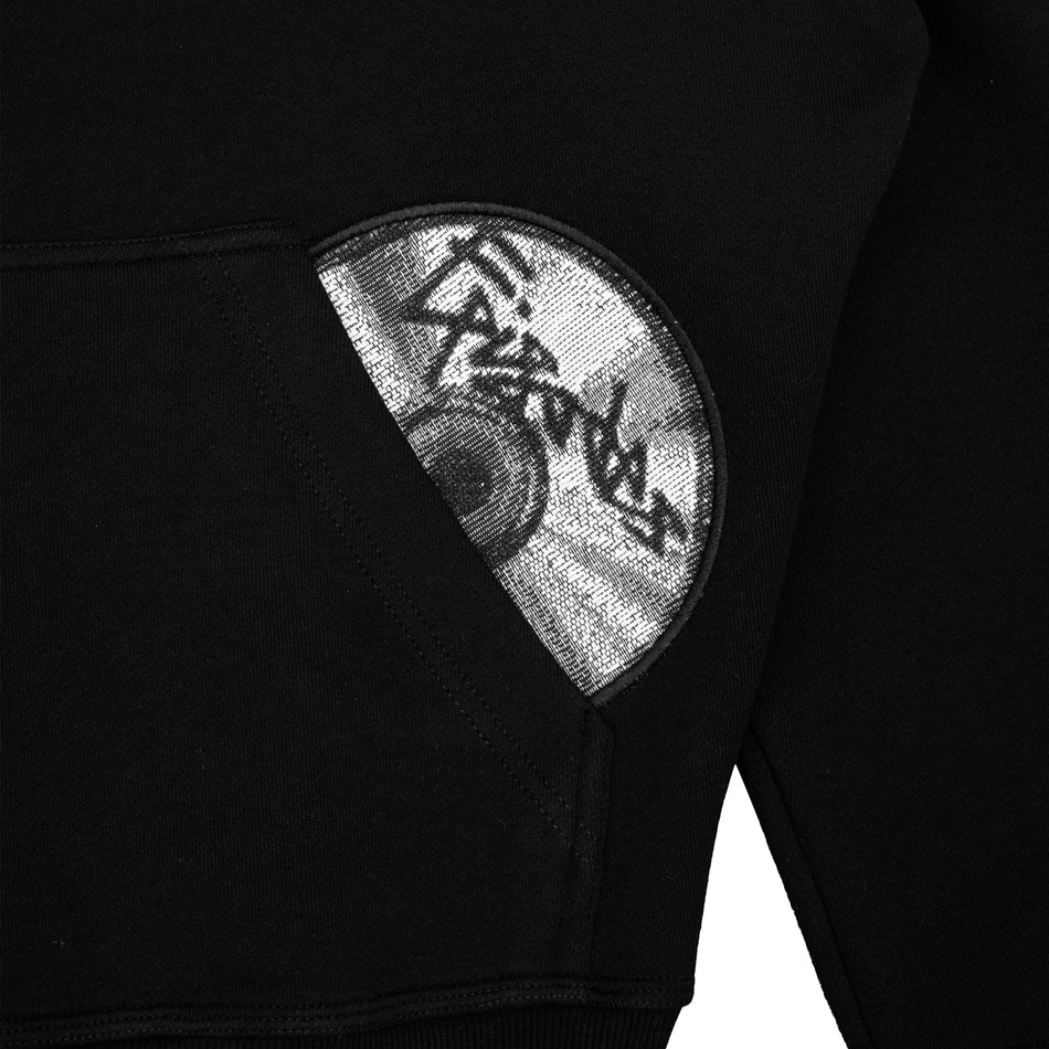 Cotton Blend Hoodie And Joggers Tracksuit Black And Grey