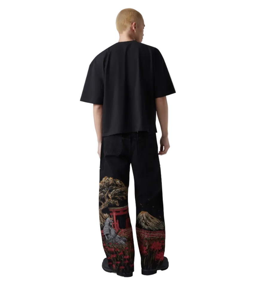 Revelse™ Relaxed Fit Baggy Black Denim Jeans