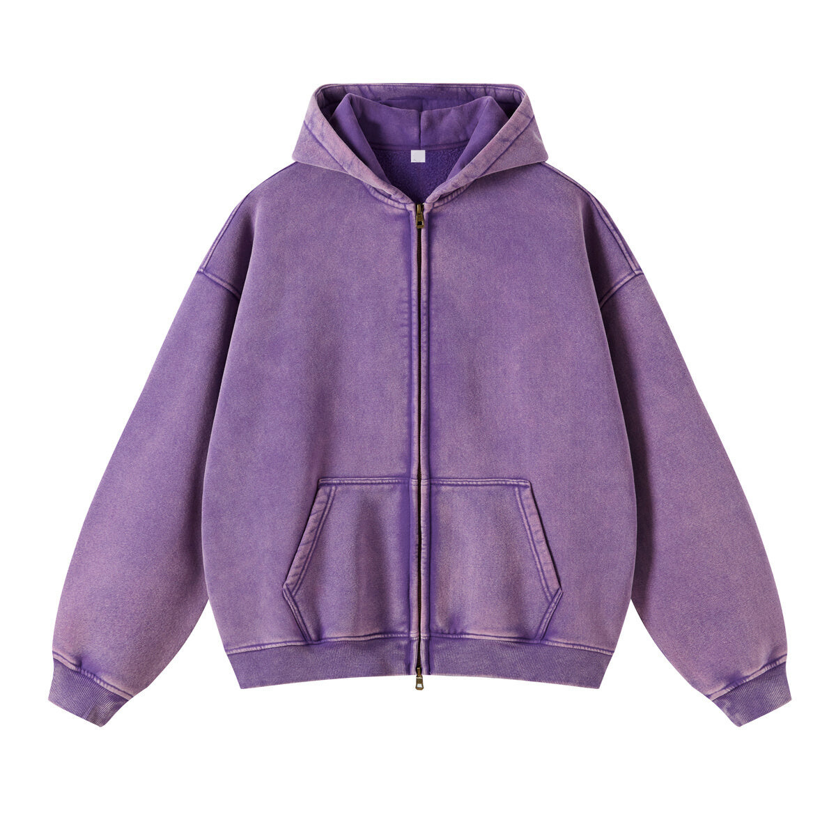 Revelse™ Washed Oversized Retro Zip-Up Hoodie