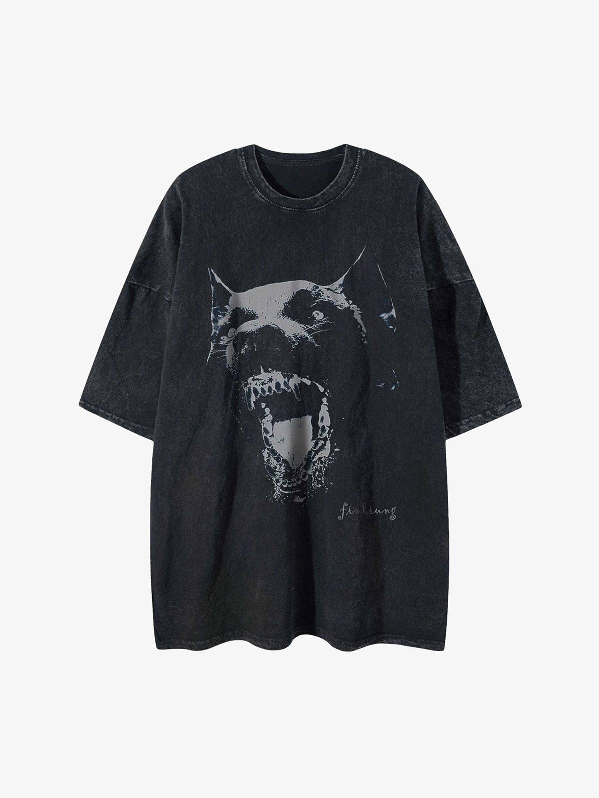 Revelse™ Doberman Print Washed Cotton T-Shirt