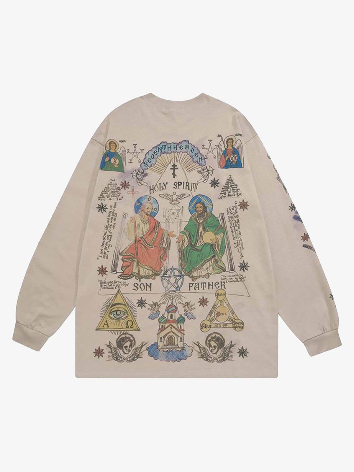 Revelse™ Men's Graffiti Print Long Sleeve Streetwear T-Shirt