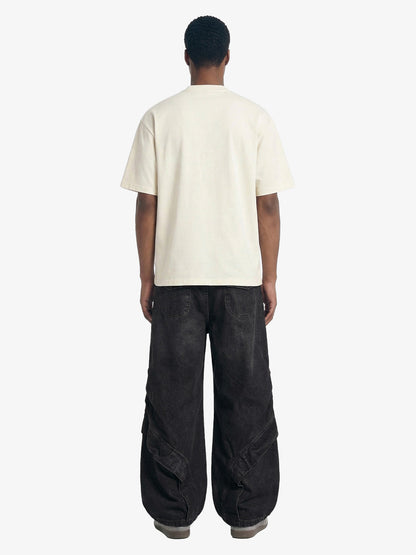 Retro Embroidered Patch Heavy Cotton T-Shirt