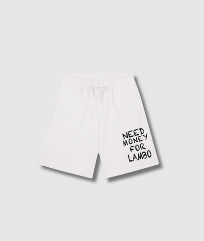 Unisex Cotton Graphic Drawstring Shorts Black White