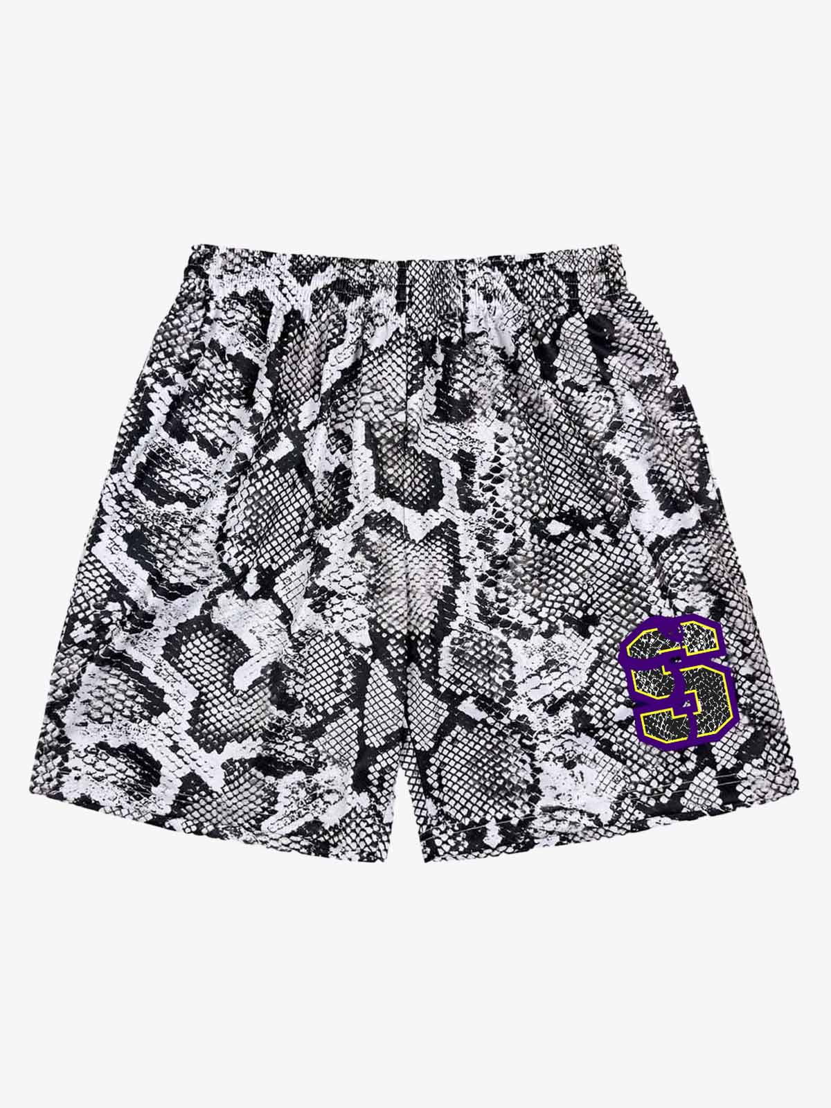 Snakeskin Print Athletic Running Shorts