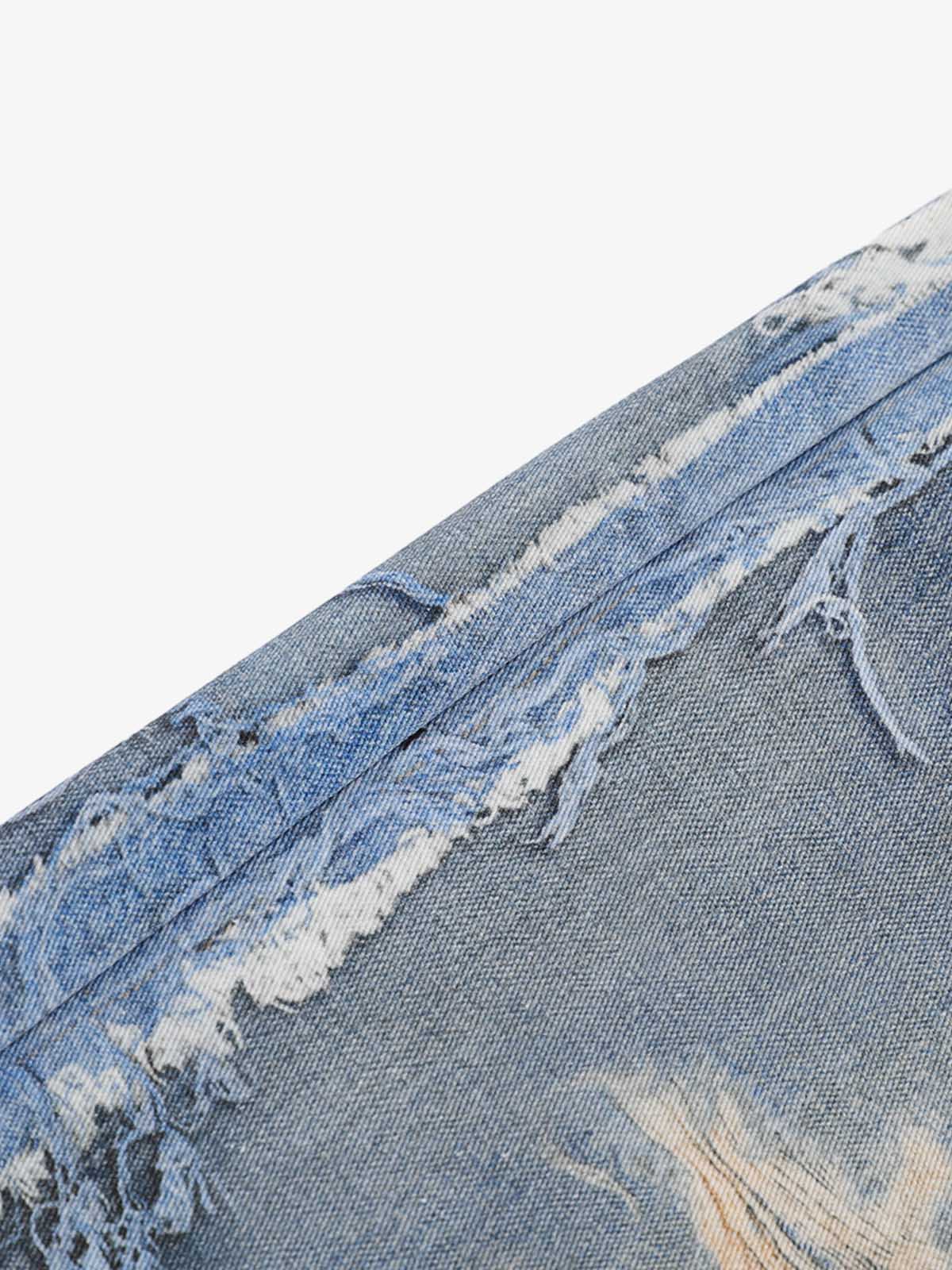 Revelse™  Deconstructed Distressed Denim Shorts Blue
