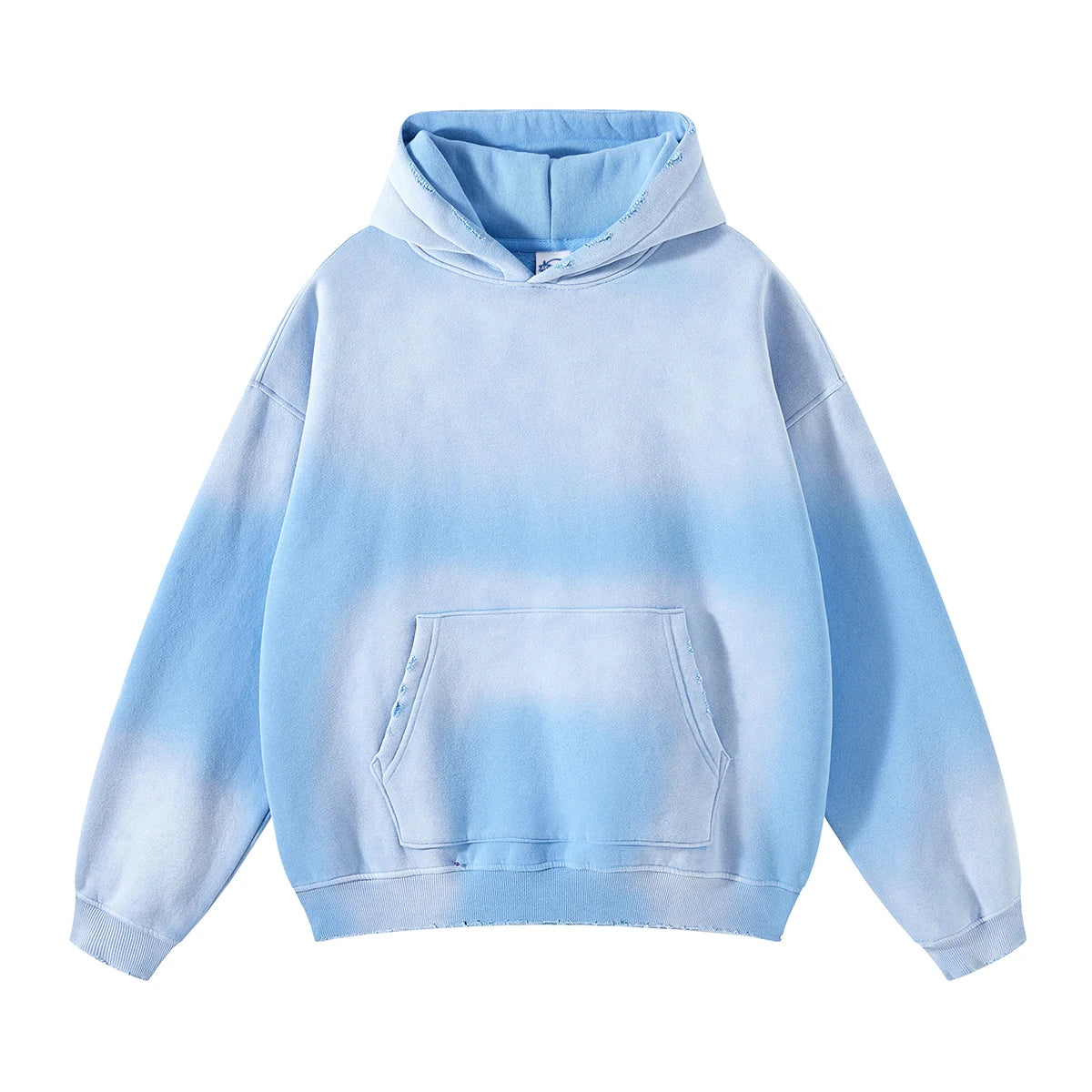 Unisex Acid Wash Gradient Distressed Oversized Hoodie