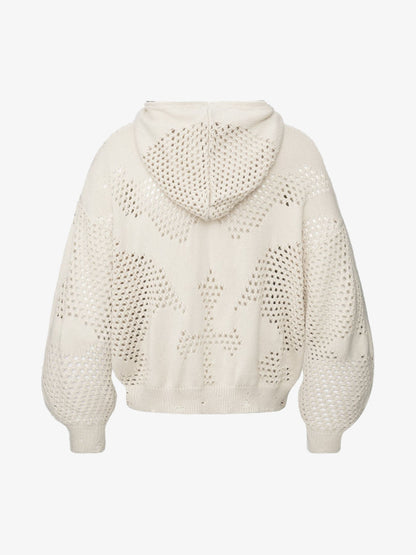 Boxy knitted cardigan with front zip fastening