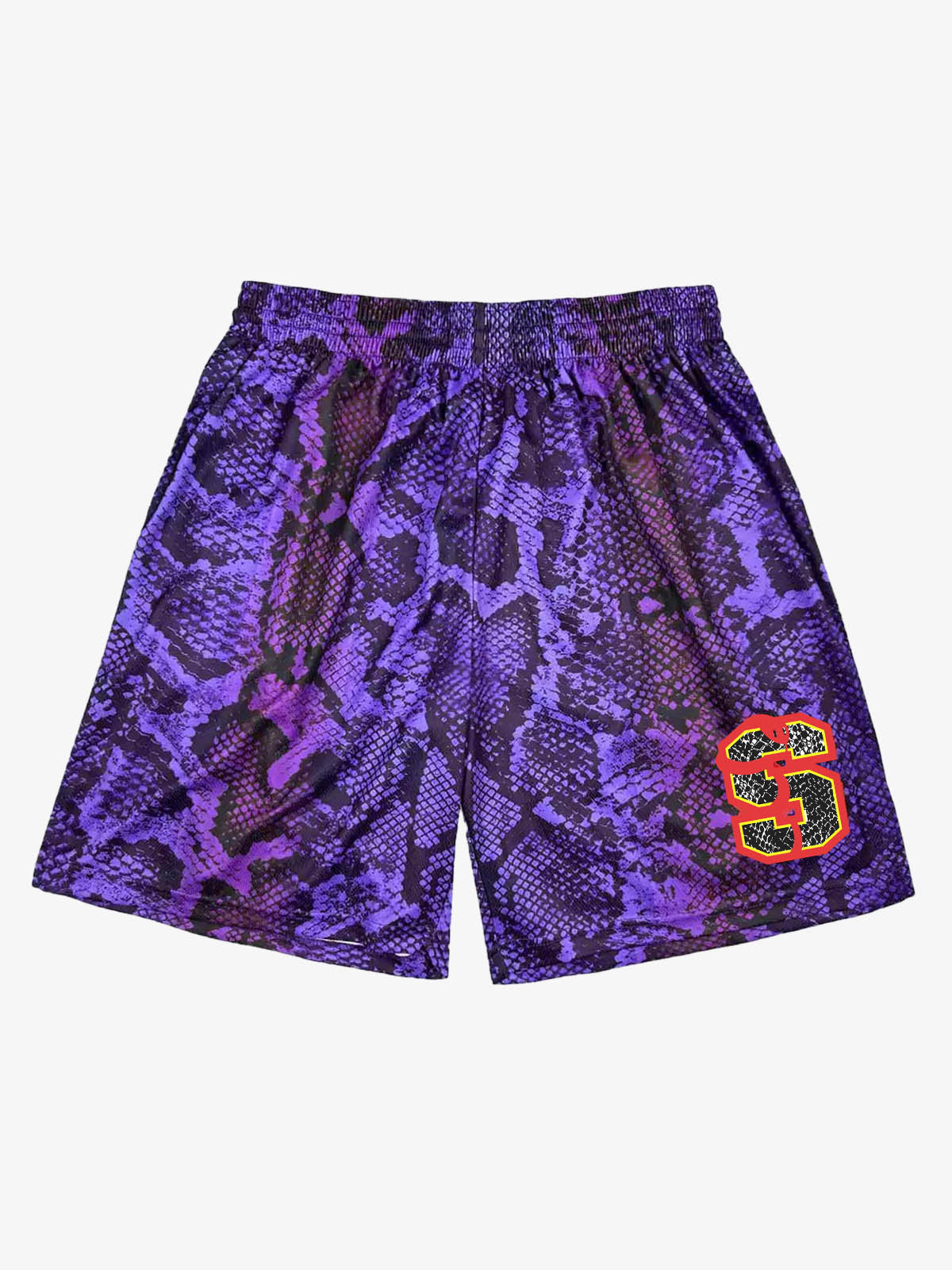 Snakeskin Print Athletic Running Shorts