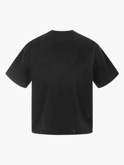 Vintage Washed Cotton Graphic Patchwork T-Shirt