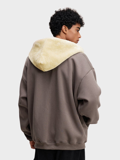 Full-Zip Fleece Hoodie Loose Fit