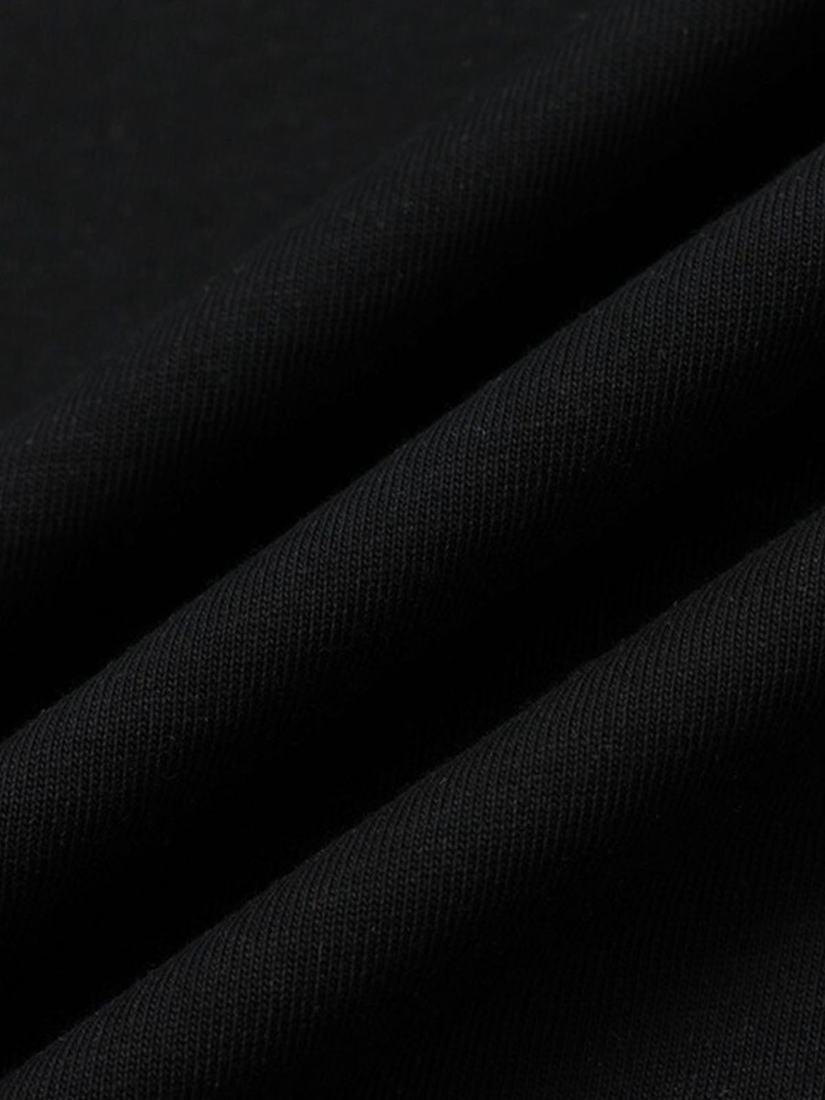 Black cropped cotton T-shirt styled on model from back