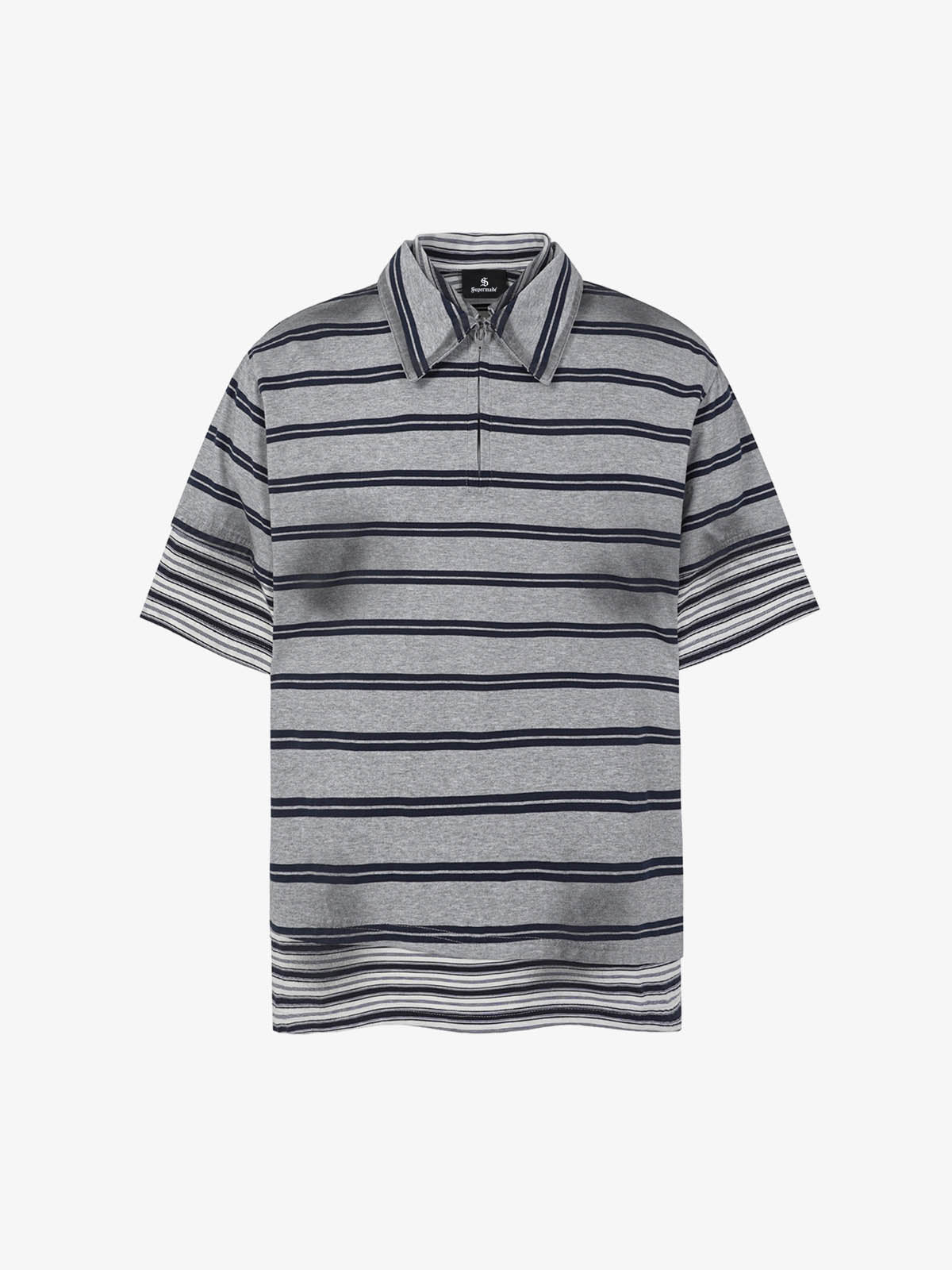 Revelse™ Striped Cotton Blend Half-Zip Pullover Sweater