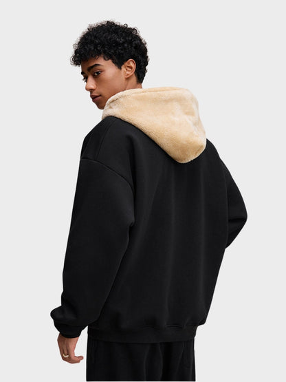 Full-Zip Fleece Hoodie Loose Fit