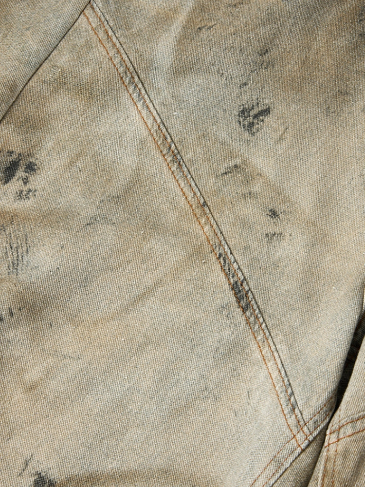 Cotton Washed Denim Capri Jorts Light Coffee