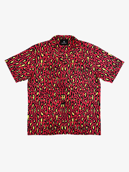 Revelse™  Faux Fur Leopard Print Boxy Shirt Green