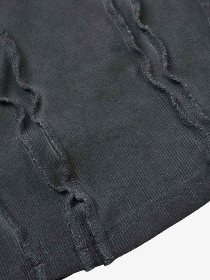 Revelse™  Ribbed Cotton-Blend Knit Vest Raw-Edge Seams