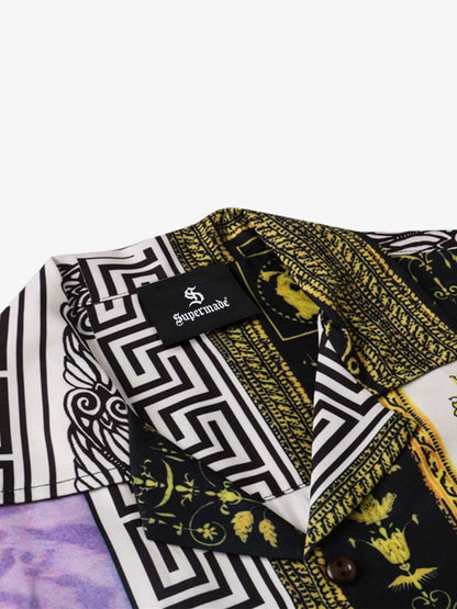 Patterned cotton linen scarf styled for lightweight layering with a soft drape and airy finish