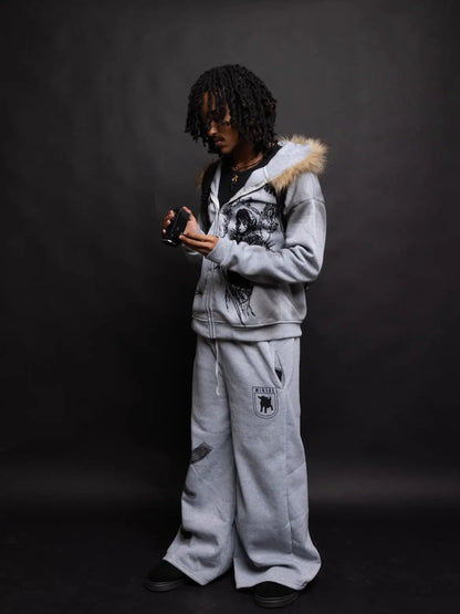 Graphic Print Hooded Jacket for Men
