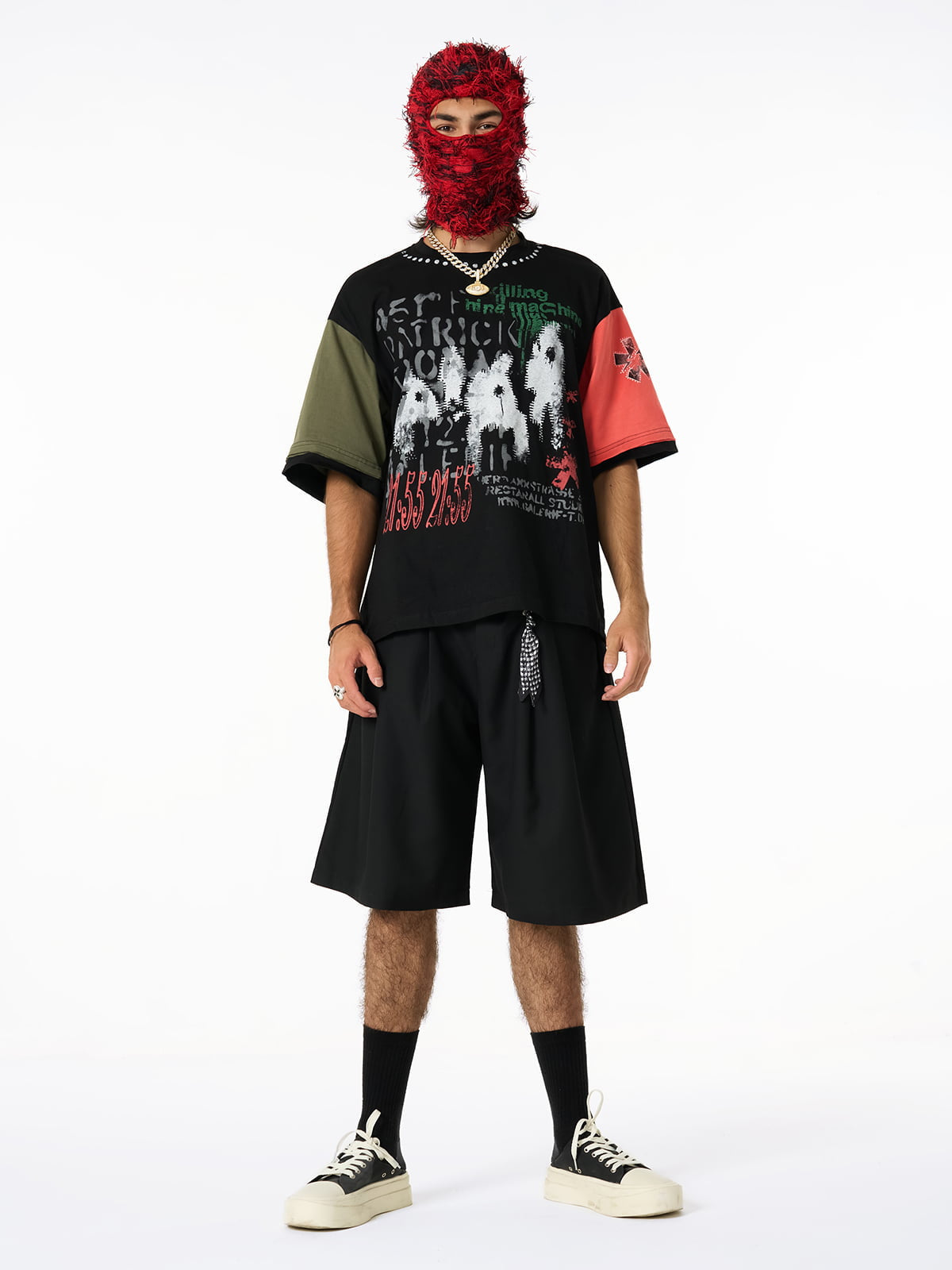 Revelse™  Pleated Wide-Leg Baggy Shorts With Pendant Decoration