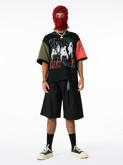 Revelse™  Pleated Wide-Leg Baggy Shorts With Pendant Decoration