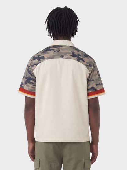 Revelse™ Cotton Blend Camo Panel Football Mesh Tee