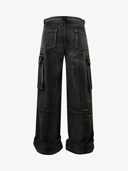 Embroidered Hip-Hop Street Style Jeans