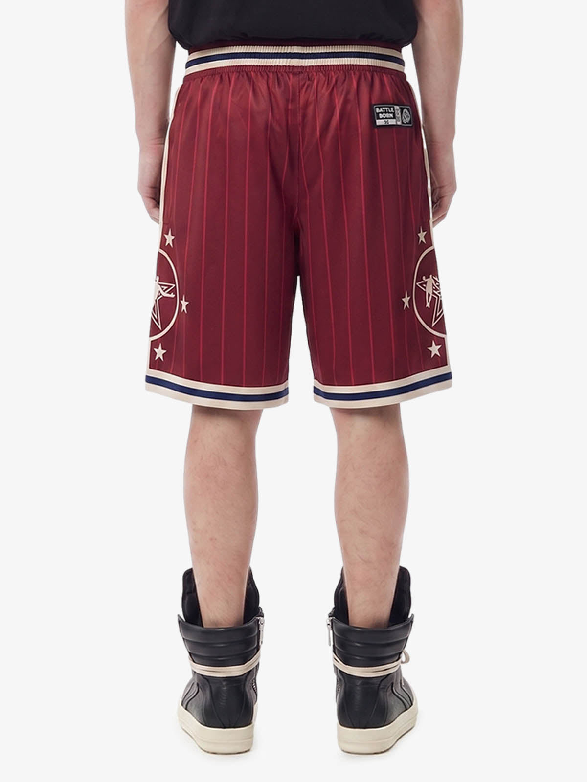 Revelse™  Striped Star Crest Soccer Shorts Lightweight