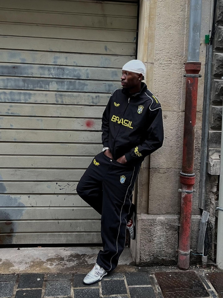 Full-length view of the football track jacket
