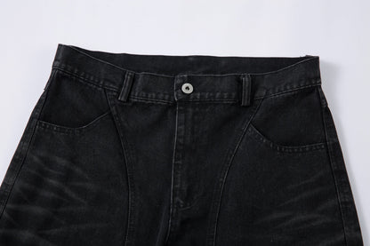 Distressed Washed Multi-Pocket Denim Jeans