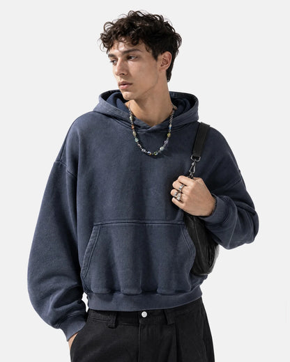 Close-up of the hoodie’s front pocket detail