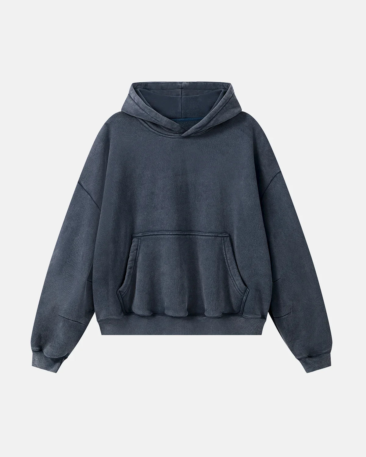 Washed Fleece Boxy Hoodie Relaxed Streetwear