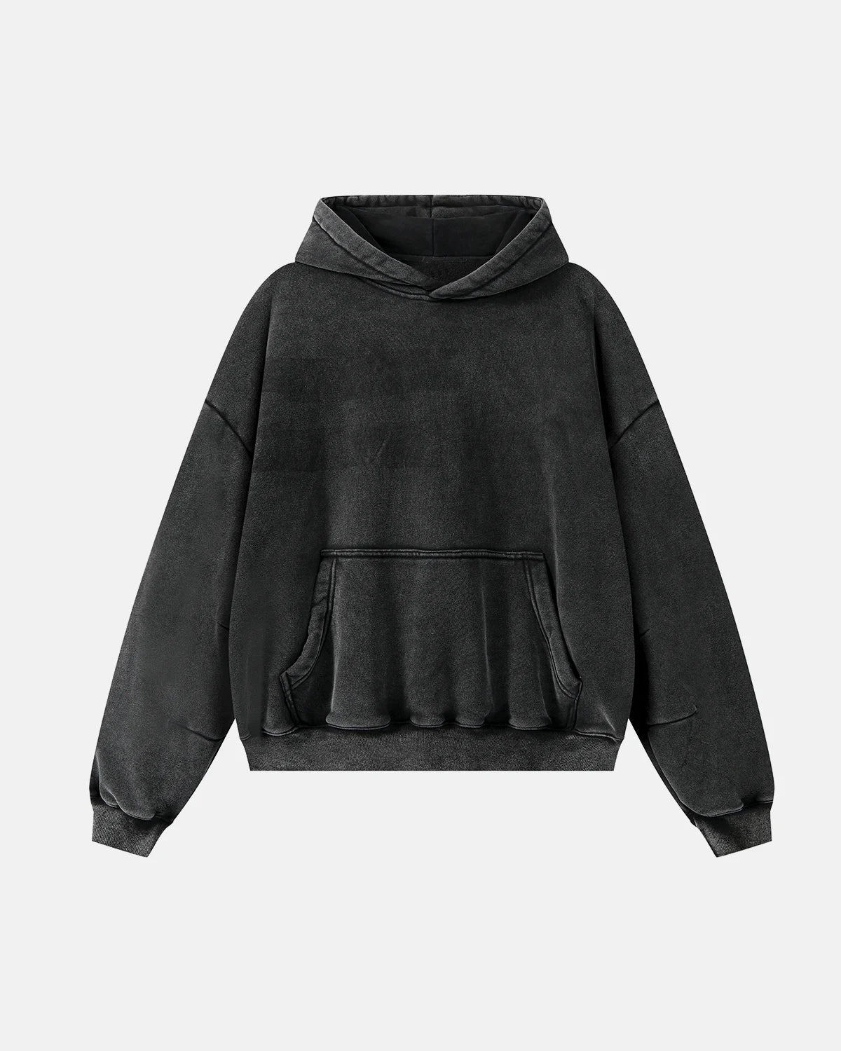 Washed Fleece Boxy Hoodie Relaxed Streetwear