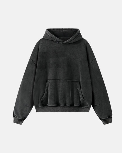 Washed Fleece Boxy Hoodie Relaxed Streetwear