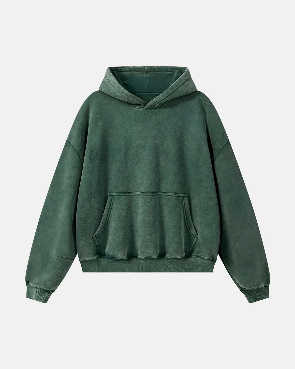 Washed Fleece Boxy Hoodie Relaxed Streetwear