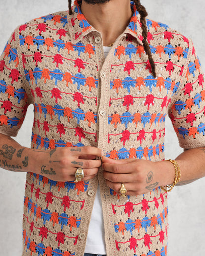 Revelse™ Multicolor Splash Crochet Shirt