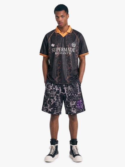 Snakeskin Print Athletic Running Shorts