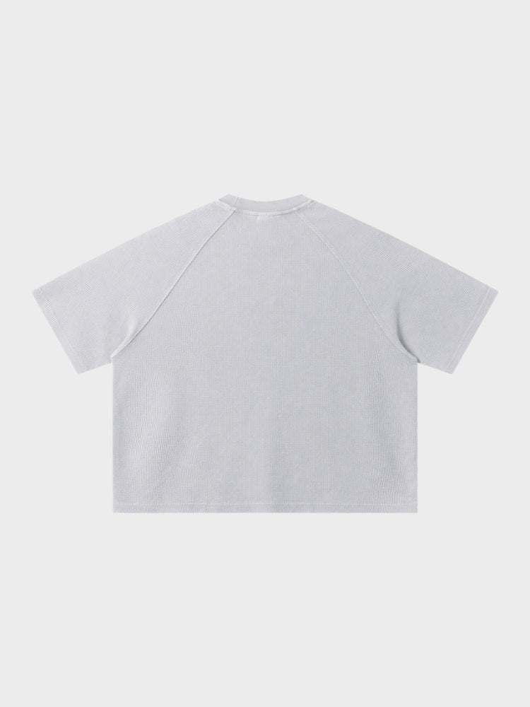 Waffle Knit Graphic Print Relaxed T-Shirt