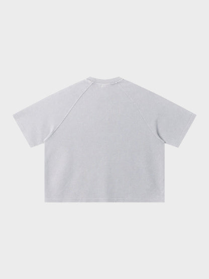 Waffle Knit Graphic Print Relaxed T-Shirt