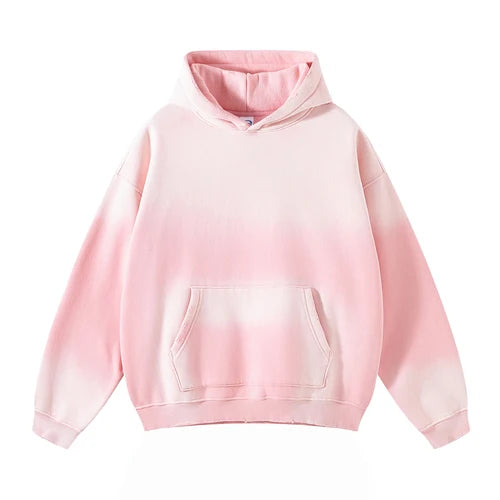 Unisex Acid Wash Gradient Distressed Oversized Hoodie