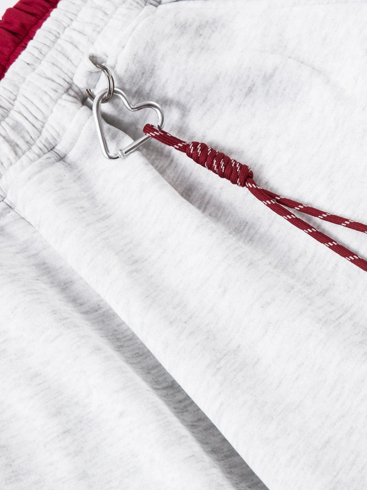 Cotton Blend Balloon-Leg Joggers with Contrast Waistband