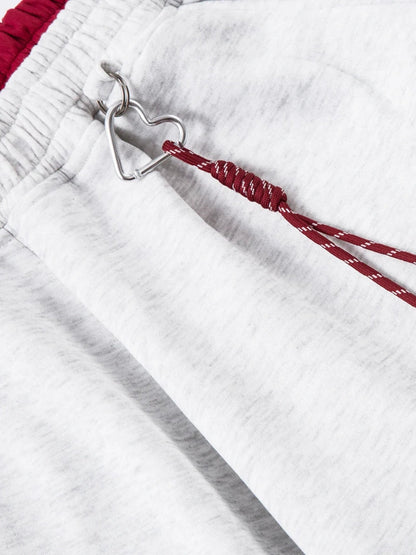 Cotton Blend Balloon-Leg Joggers with Contrast Waistband