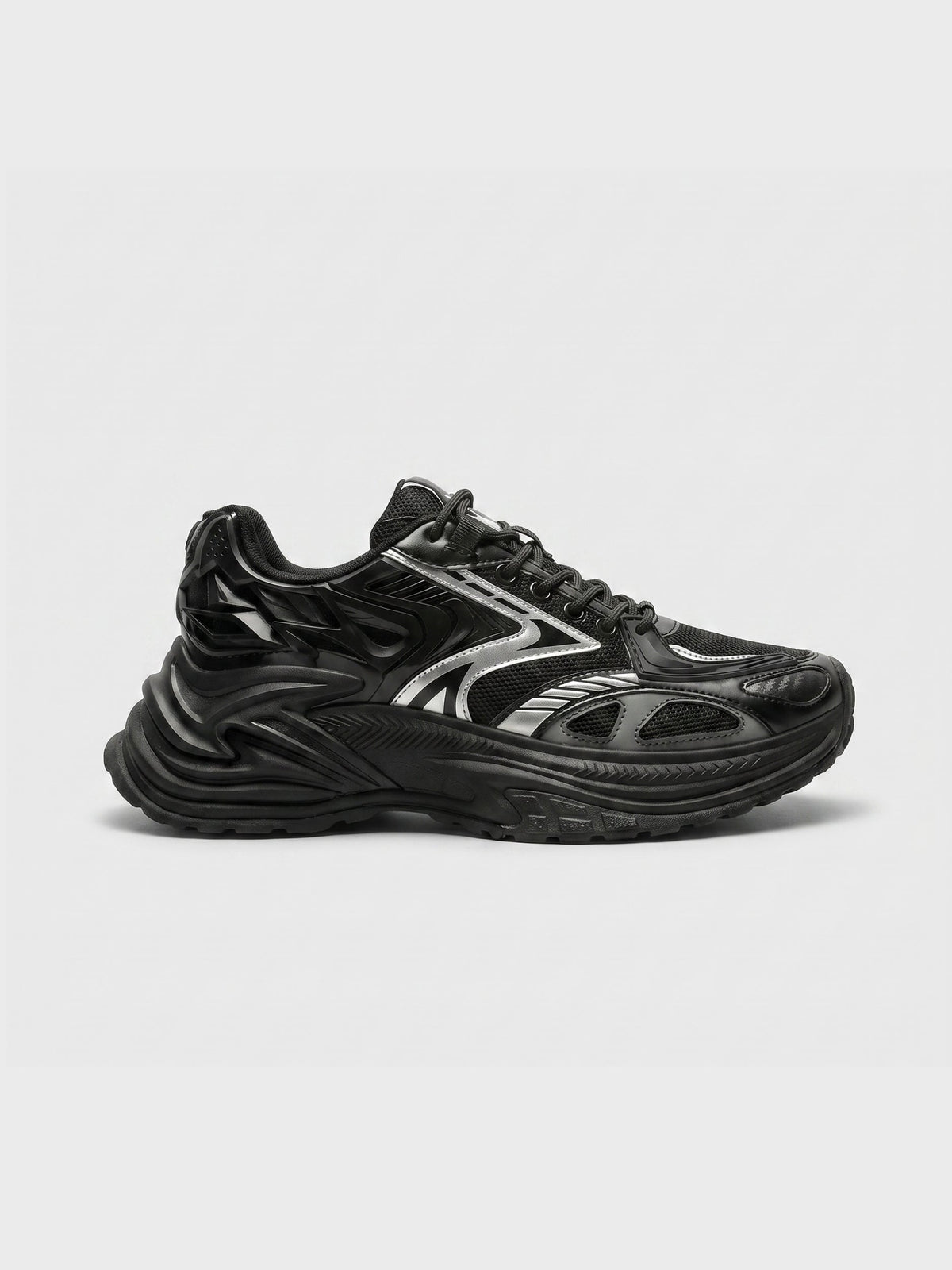 Unisex running trainers shown from the side with a rubber outsole