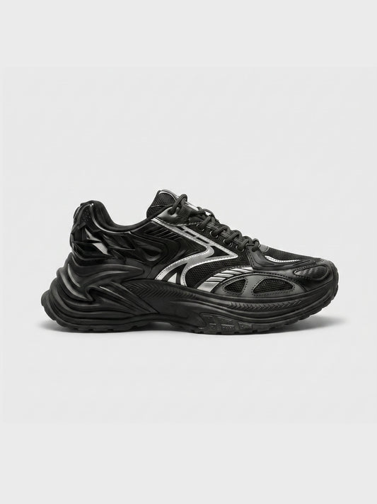 Unisex running trainers shown from the side with a rubber outsole
