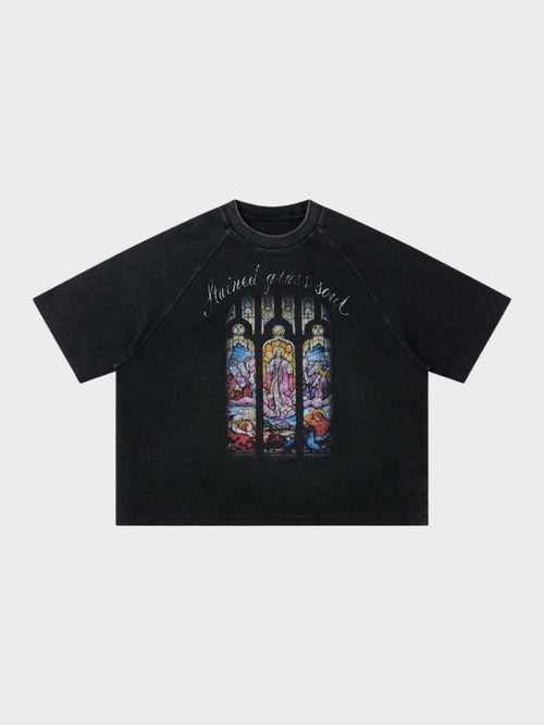 Revelse™ Waffle Knit Graphic Print Relaxed T-Shirt