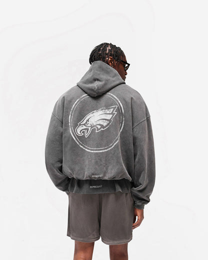 Revelse™ Vintage Grey Philadelphia Eagles Graphic Hoodie