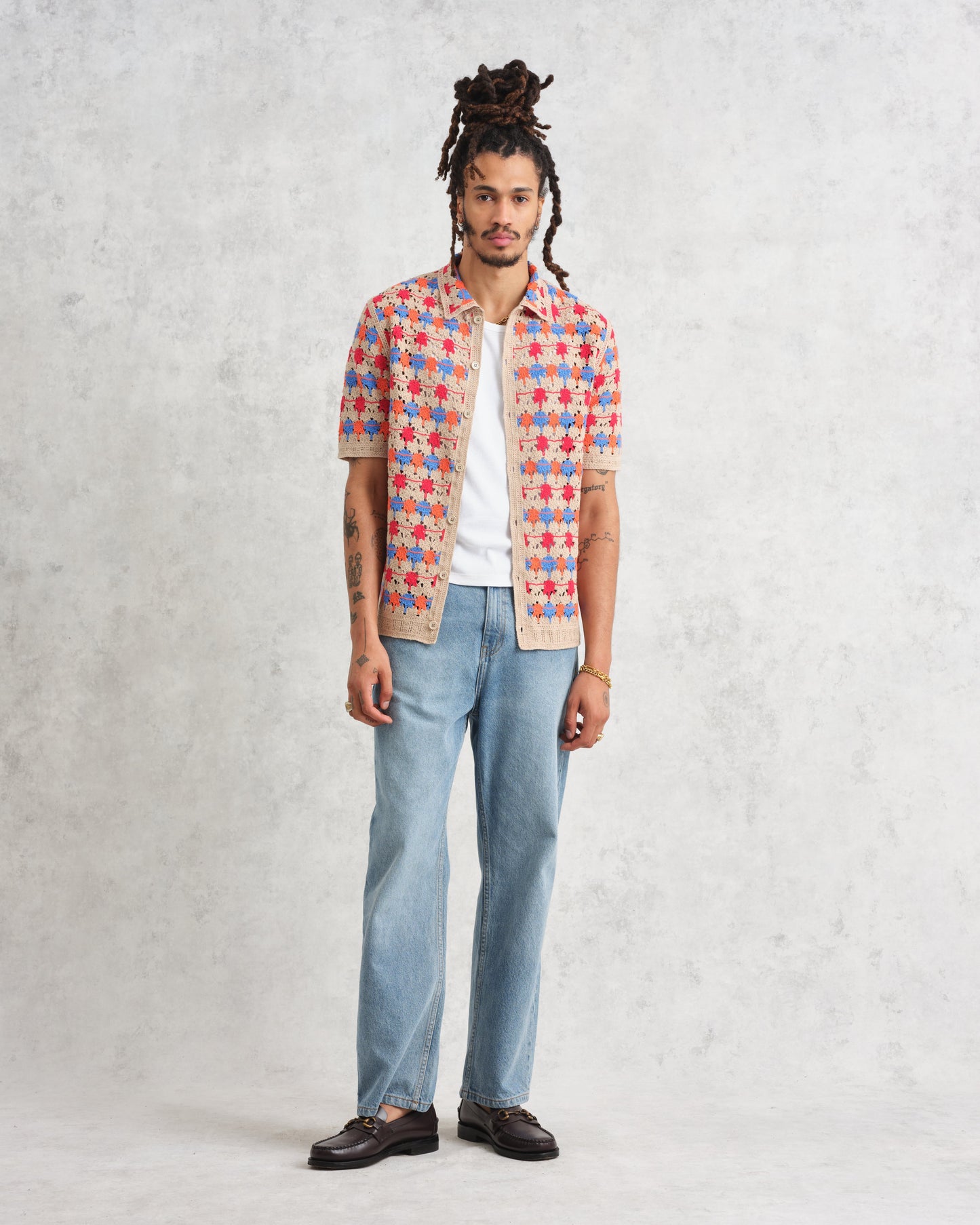 Revelse™ Multicolor Splash Crochet Shirt